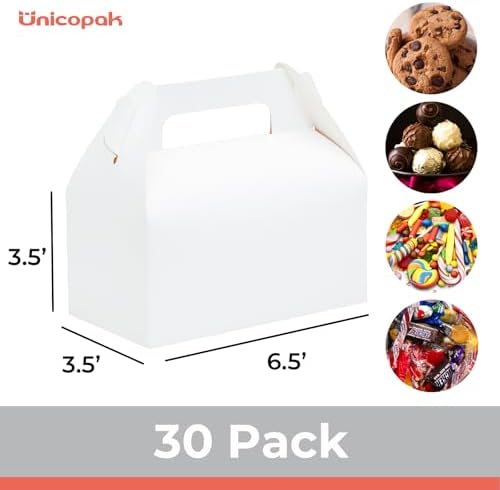 UnicoPak 30 Pack White Gable Party Boxes
