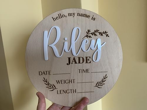 Custom Baby Name Sign with 3D Wood Plaque