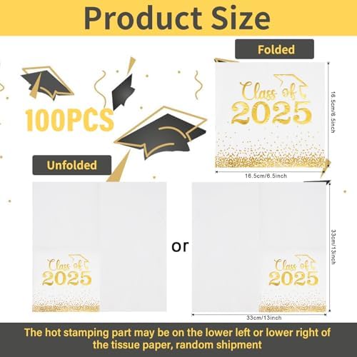 Class of 2025 Graduation Napkins 100 PCS