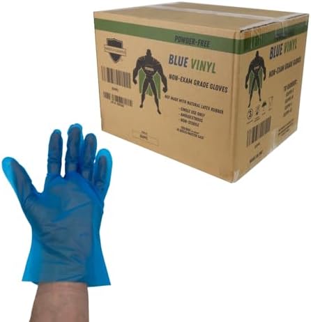Disposable Vinyl Gloves Blue Small 5 Mil 2000 Pack