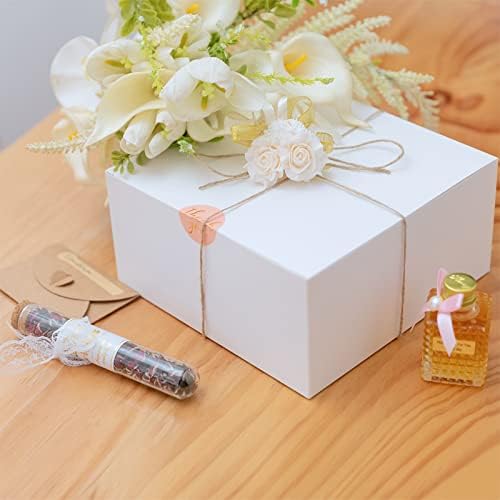 Yuefanbox White Gift Boxes with Lids 12 Pack 8x8x4 Inch Set