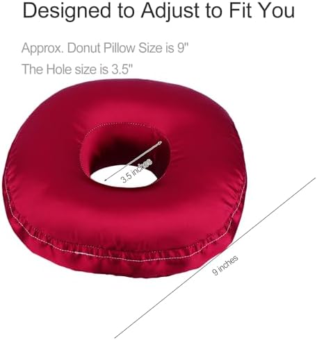 Washable Silky Satin Ear Pillow with Removable Case for Ear Pain Relief