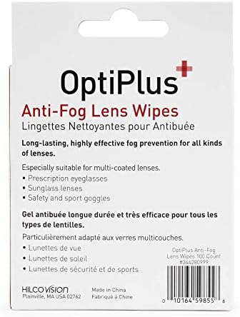 OptiPlus Anti-Fog Pre-Moistened Lens Wipes 100 Count