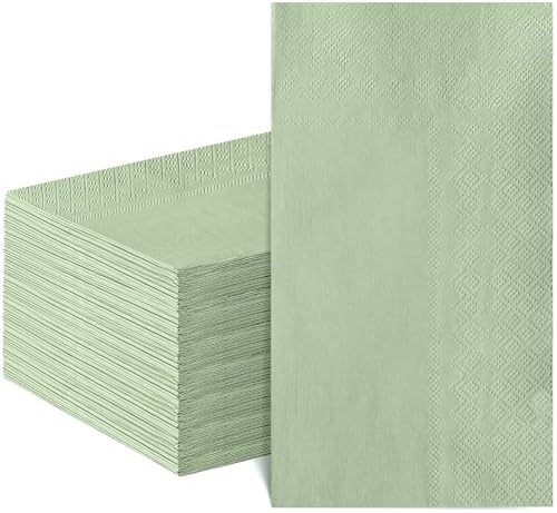 60 Pcs Sage Green Disposable Napkins for Home and Events