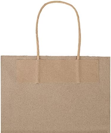 Bagmad 100 Pack 8x475x10 Inch Plain Kraft Paper Bags with Handles