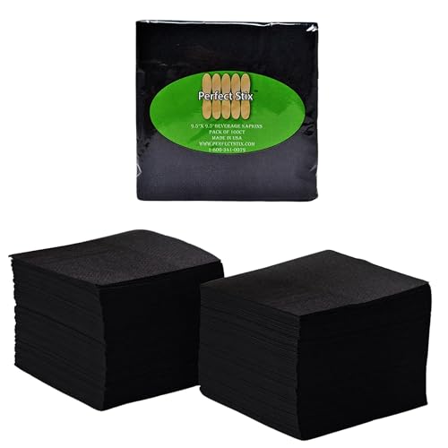 Perfect Stix 2 Ply Black Napkins 100 Count