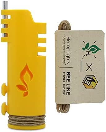 Hemplights Hemp Wick Lighter Wrapper Yellow