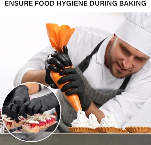 Nitrile Gloves Latex Free Powder Free for Kitchen Cleaning Gardening Black