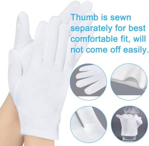 ViSaTai White Cotton Gloves for Cleaning Cooking Winter Gardening