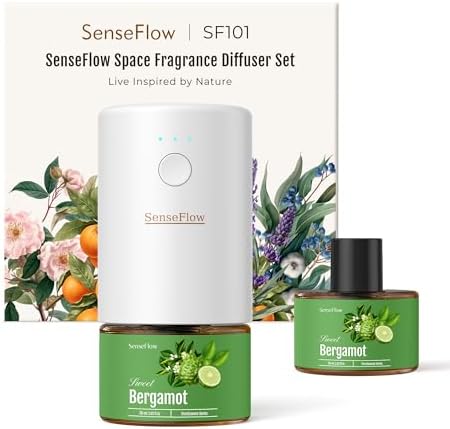 SenseFlow SF101 Waterless Ultrasonic Diffuser - Bergamot Essential Oil