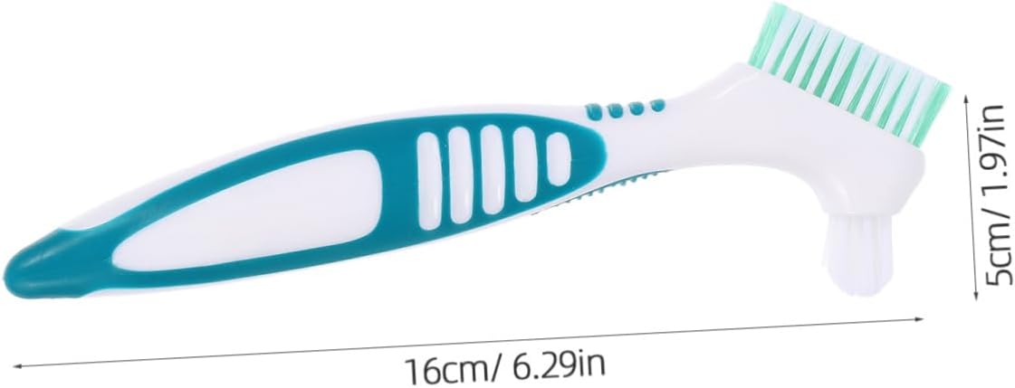 2Pcs Denture Brush Set with Ergonomic Handle and Dual-Sided Design