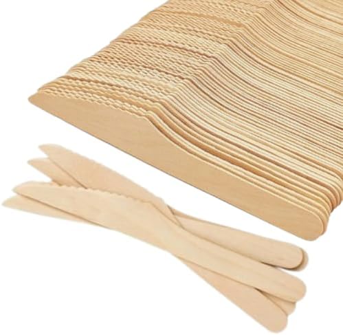 Eacpokc 63 Inch Disposable Wooden Knives 100 PCS Eco-Friendly