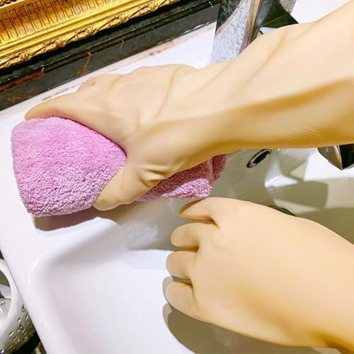 Reusable Household Cleaning Gloves Pack of 10 Pairs Medium Yellow
