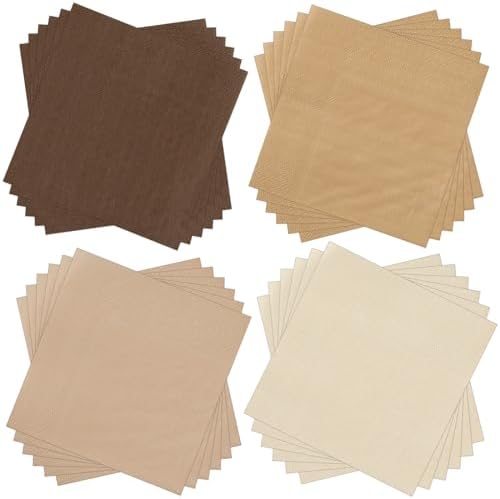 Layhit 100 Pcs Brown Cocktail Napkins Square Disposable for Parties