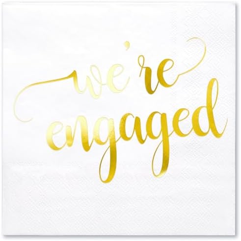 WRAPAHOLIC 50Pcs Gold Were Engaged Napkins