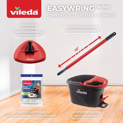 Vileda EasyWring Microfiber Spin Mop and Bucket Floor Cleaning System