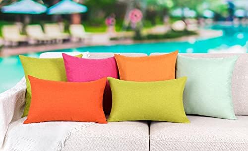 4TH Emotion Waterproof Throw Pillow Covers 12x20 Inch Rose Red Pack of 2