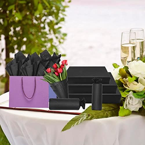 100 Sheets Black Tissue Paper 14x20 Inches for Wrapping and Crafts