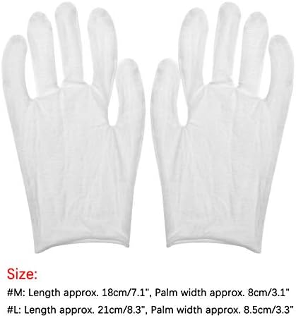Renvena Cotton Gloves 12 Pairs Moisturizing Eczema Friendly