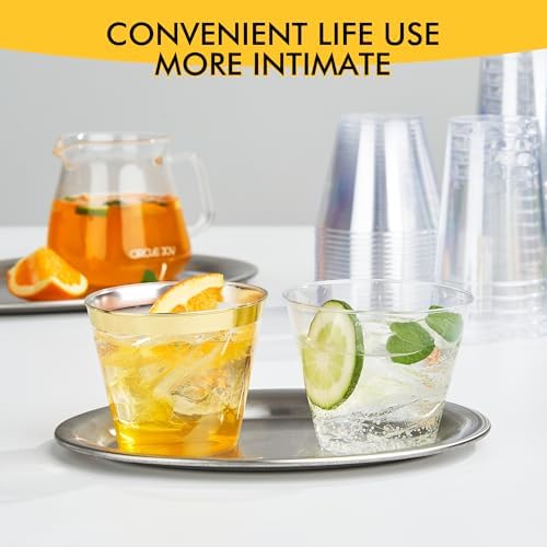 RACETOP 200 Pack 9 oz Clear Plastic Cups for Parties