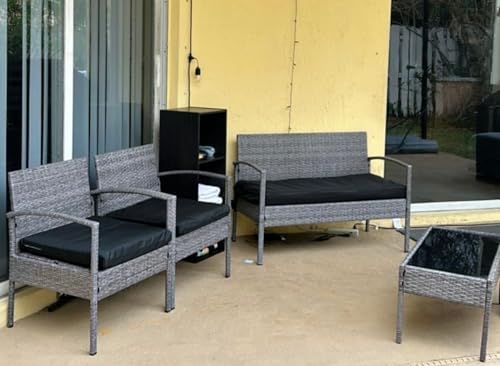 Sigmat 3 Pack Seat Cushion Covers for Outdoor Wicker Rattan Chairs