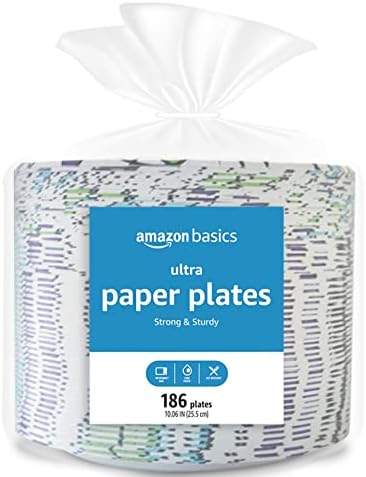 Amazon Basics Ultra Paper Plates 1006 Inch 372 Count 2 Pack