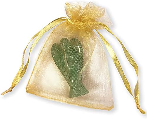 Original Pocket Guardian Angel with Serenity Prayer Card - Green Aventurine Healing Stone Figurine