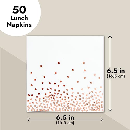 Juvale 50 Pack Disposable Rose Gold Napkins 65 Inch 3 Ply