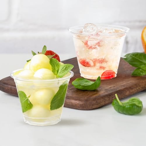 100 Pack 9 Oz Clear Plastic Cups for Wine Cocktail Punch