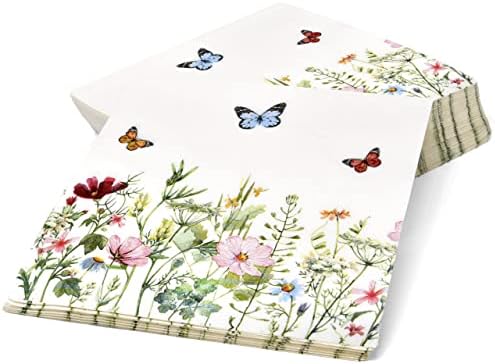 Gift Boutique 100 Spring Floral Napkins with Butterflies