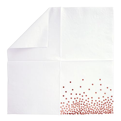 Juvale 50 Pack Disposable Rose Gold Napkins 65 Inch 3 Ply