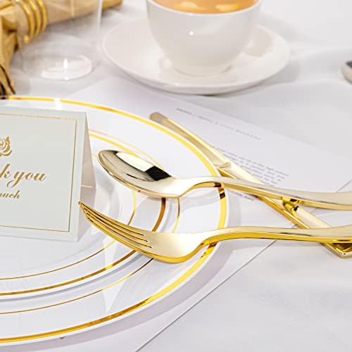 N9R 500PCS Gold Plastic Cutlery Set