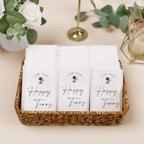 DORIS HOME 48pcs Happy Tears Wedding Tissues 3 Ply