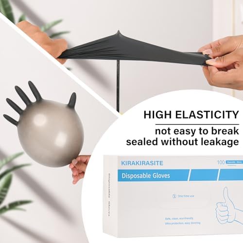 Nitrile Gloves Latex Free Powder Free for Kitchen Cleaning Gardening Black
