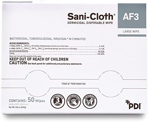 PDI Sani-Cloth AF3 Wipes 5x8 Inches