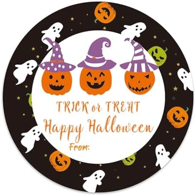 BEISHIDA 60PCS Halloween Round Stickers for Gifts and Parties