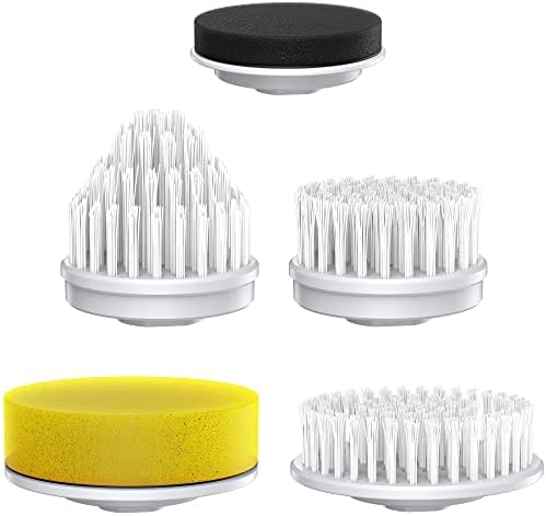 5 Pack Black Polypropylene Brush Heads for Spin Scrubber