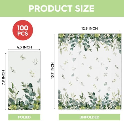 Horaldaily 100 Piece Spring Decorative Napkins