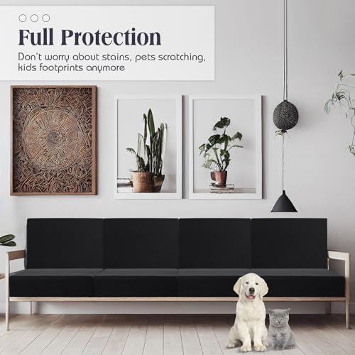 Newwiee 8 Piece Outdoor Cushion Covers Black