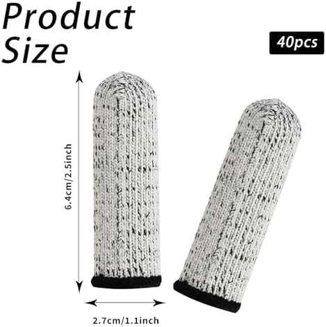 40pcs Reusable Cut Resistant Finger Cots for Kitchen and Work