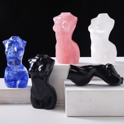 Runyangshi 1PCS Natural Selenite Female Model Healing Crystal Statue