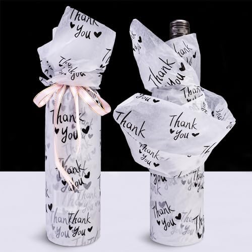 MR FIVE Black and White Thank You Tissue Paper Bulk