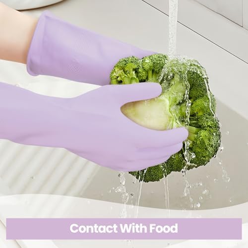 4 Pairs Reusable Rubber Cleaning Gloves for Kitchen and Household Use
