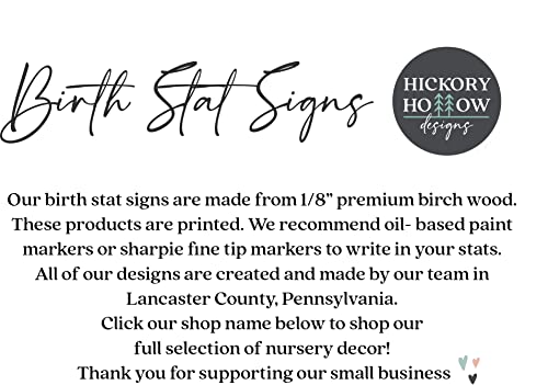 Personalized Birth Stat Sign for Newborn Baby Soft Pink Flowers Design