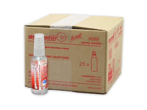 Germstar ONE 2oz Hand Sanitizer Spray Bottles 25 per Case