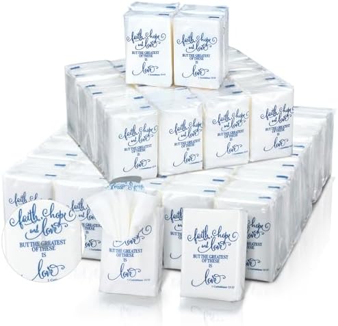 Spiareal 50 Pcs Blue Pocket Wedding Tissues