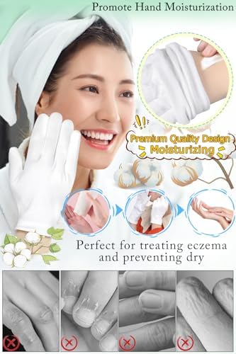 24 Pcs White Cotton Gloves for Dry Hands and Eczema