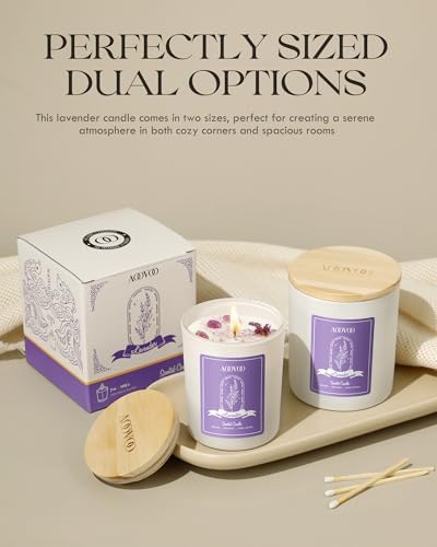 AOOVOO Lavender Scented Candles for Women with Crystals