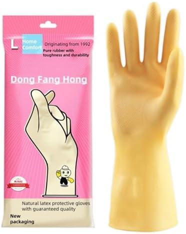 Reusable Household Cleaning Gloves Pack of 10 Pairs Medium Yellow