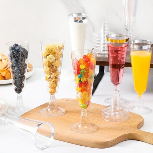 Surehome Plastic Champagne Flutes 20 Pack for Parties